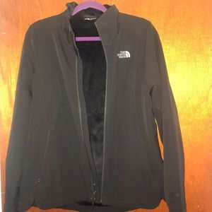 Women's Black North Face Zipped Fleece Jacket